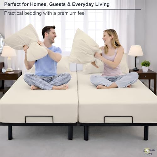 Cotitngton Lane Split King Sheets for Adjustable Bed, 100% Cotton
