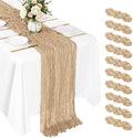 10 Pack Beige Cheesecloth Table Runner 17x108 Inch Boho Gauze Cheese