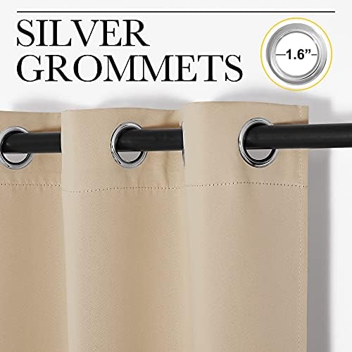NICETOWN Bedroom Room Darkening Curtains 1 Pair 55 x 108-in Biscotti