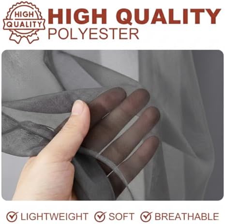 YHSF Grommet Sheer Curtains, Window Panels Set of 2, 54" W x 63" L