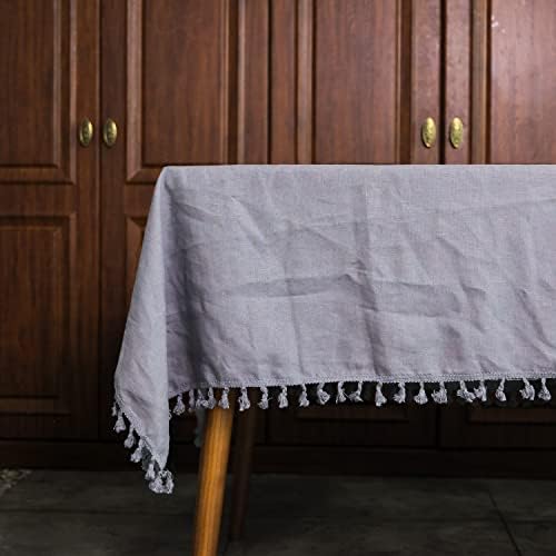 Linen Tablecloth - 60 x 108 Inch Taupe Grey, Rectangle/Oblong Table