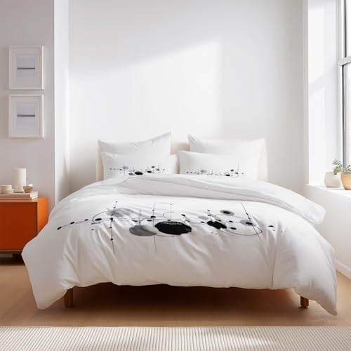 Reversible Duvet Cover Set Microfiber Bedding Set Simple Abstract