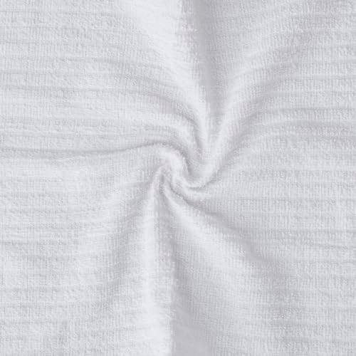 Looperry Ribbed Bar Mop Towels White Terry Cloth Dish Rags, Cotton