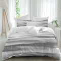 Gray White Duvet Cover Set Queen Size, Vintage Country Abstract