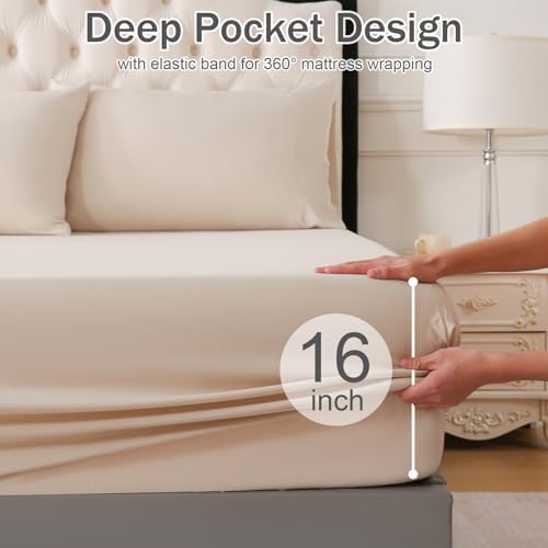 MICORAL King Bed Sheets Set, Soft Breathable Bedding Sheet Set, Sheets