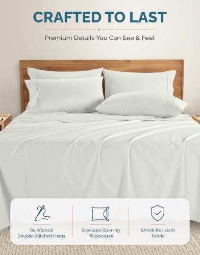 Casa Platino Split King Percale Sheet Set– 7 Piece 100% Cotton Sheet