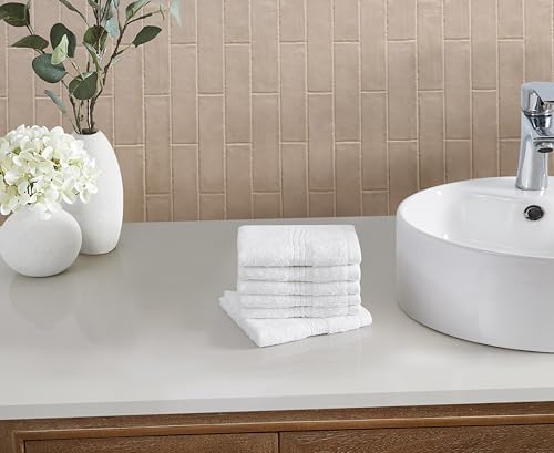 CANNON Cotton TencelTM 6 Pack Wash Cloth in White