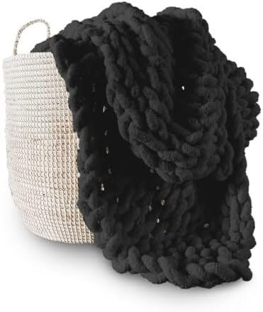 Adyrescia Chunky Knit Blanket Throw | 100% Hand Knit with Jumbo