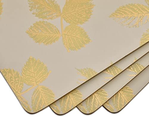 Pimpernel Sara Miller Etched Leaves Placemats, Set of 4 - Light Grey