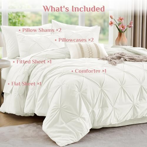 JOLLYVOGUE Queen Comforter Set 7 Pieces - Bed in a Bag Queen for All