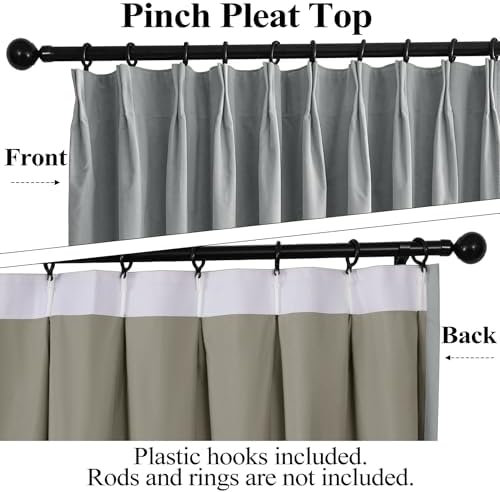 ry 120" Velvet ains - 100% Blackout Thermal Ilated Drapes Pinch Pleat