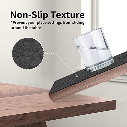 Maxpearl Faux Leather Placemats Set of 6, Easy to Clean, Dark Grey