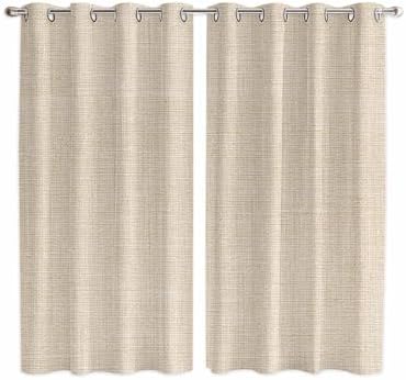 Cream Farmhouse Window Curtains 84 Inch Length, Vintage Country