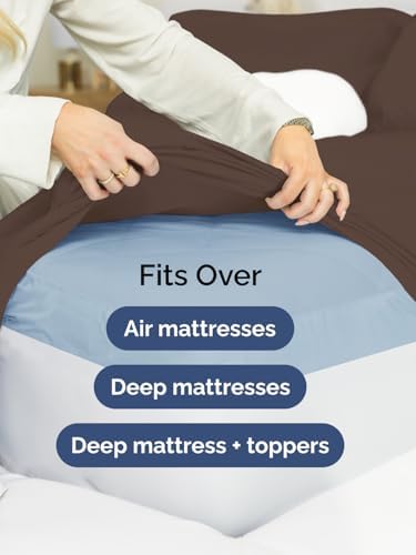 CGK Extra Deep Cal King Single Fitted Sheet Only - Brown