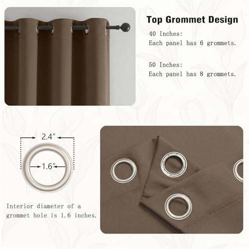 Simplebrand Brown Curtains for Bedroom Living Room 72 Inches Long 2