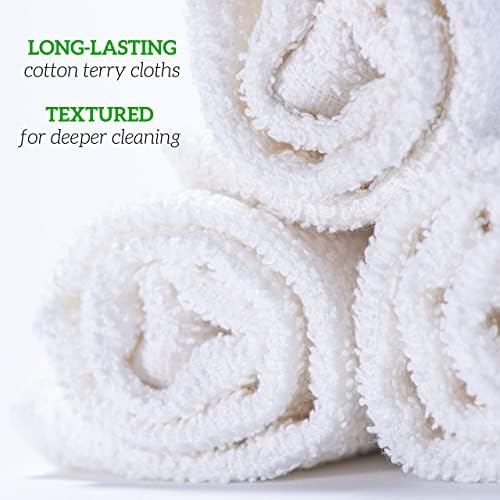 GREEN LIFESTYLE Cotton Wash Cloths 14" x 17" 50 Pack - Cleaning Rags