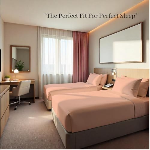 2-Pack Fitted Sheet Twin XL, Pure Cotton Percale Weave Fitted Bottom