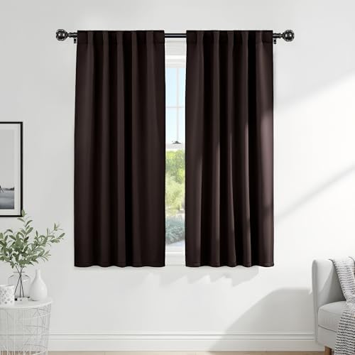 PONY DANCE Bedroom Blackout Curtains - 42 W x 72 L, Brown Window
