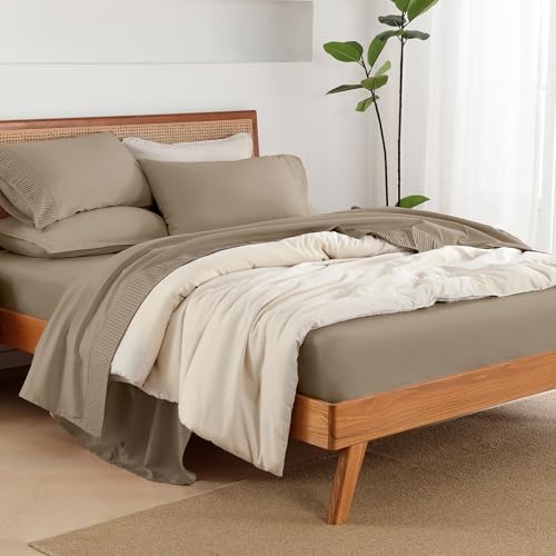 Andency Taupe Queen Sheets Set, Breathable & Cooling Sheets