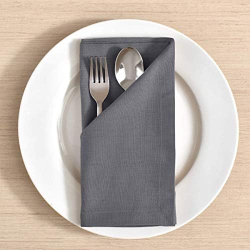 FINGERCRAFT Cloth Napkin, Cotton Linen, Set of 12, 18x18 inch