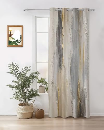 Textured Plaster Curtains 63 inches Long for Living Room Bedroom