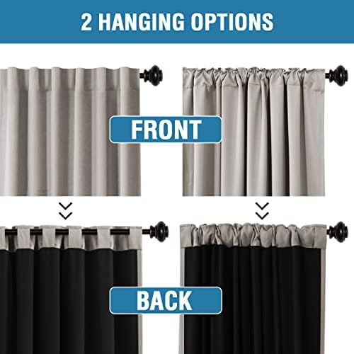 H.VERSAILTEX 100% Blackout Curtains for Bedroom with Black Liner Full