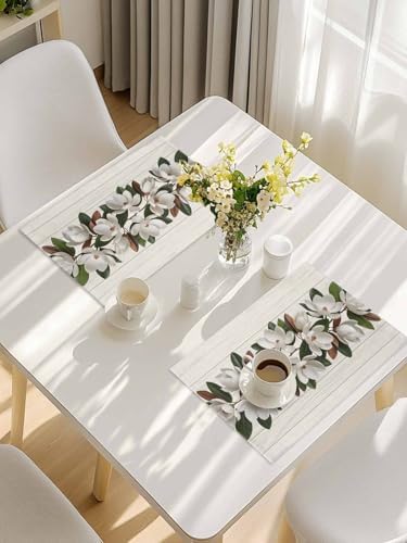 Botanical Flowers Placemats for Dining Table Set of 4, Farmhouse