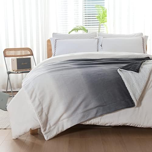 Elegant Comfort Throw Blanket, Reversible Sherpa Flannel, Ultra-Soft