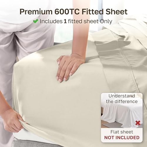 California Design Den 600 Thread Count King Fitted Sheet Deep Pocket
