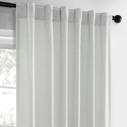HPD Half Price Drapes Basic Faux Linen Curtains - 108 Inch Long Pair