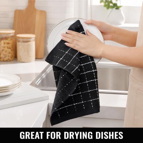 Kitinjoy 100% Cotton Terry Kitchen Dish Cloths, 12”x 12”, 8-Pack