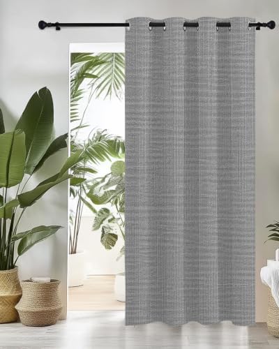 Slate Gray Curtains 63 inches Long for Living Room Bedroom Rustic