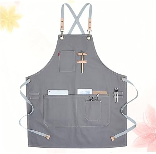 Canvas Serving Apron with Pockets and Straps Nordic Industrial Style