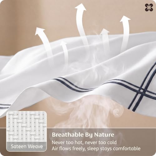 Bedsure PureWoven 100% Giza Egyptian Cotton Duvet Cover, Queen
