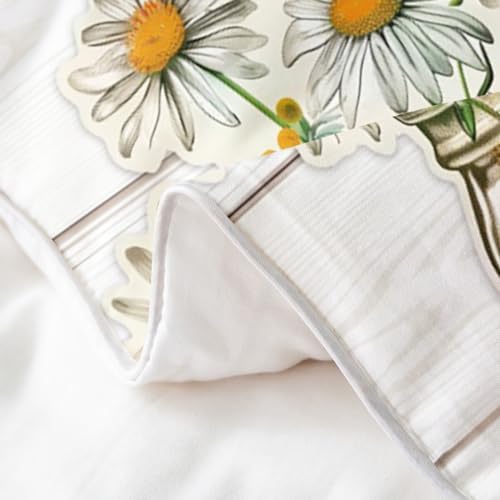 Erosebridal Spring Daisy 100% Cotton Comforter Cover,Retro Floral