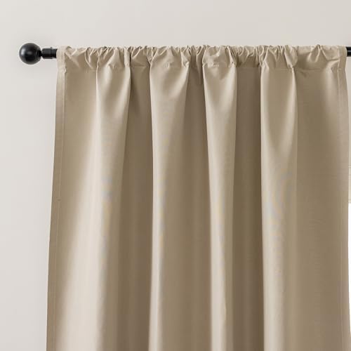 100% Blackout Curtains 72 inches Long 2 Panels Set for Living