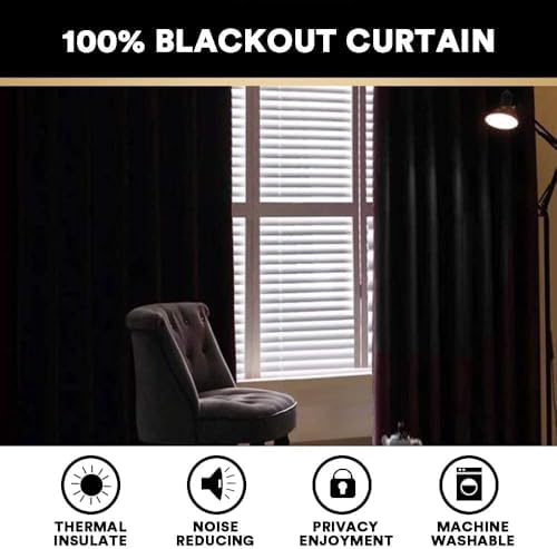 PrinceDeco Linen Texture Curtains Full Blackout Curtains 120 inch Long