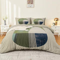 Light Gray Minimalism Theme Duvet Cover Queen Size, Minimalist Circles