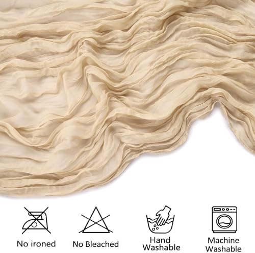 6 Pack Beige Cheesecloth Table Runner 35x120 Inch Gauze Rustic Boho