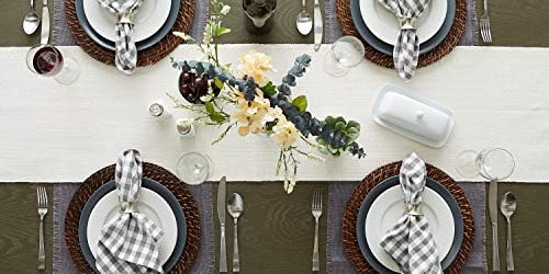 DII Variegated Tabletop Collection, Table Runner3x72, Off-White
