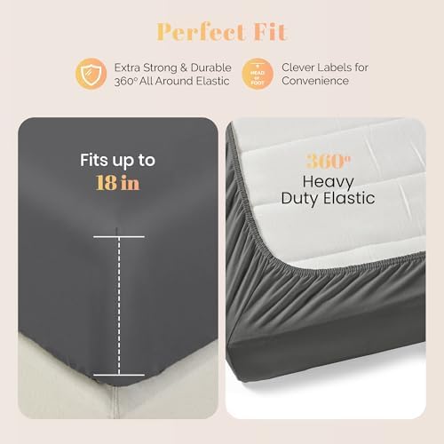 100% Egyptian Cotton Sheets King Size - 800 Series Elite Collection