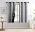 Linen Textured Grey Blackout Curtains for Bedroom Window Panels 52x63