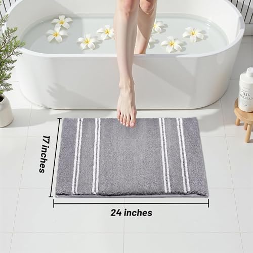 Bathroom Rugs Non Slip Washable 24x17, Ultra Soft Super Absorbent Bath