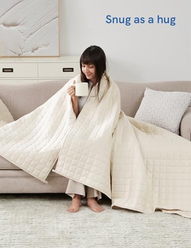 YnM Cooling Weighted Blanket for Adults, 15lbs Heavy Bed Throw for One