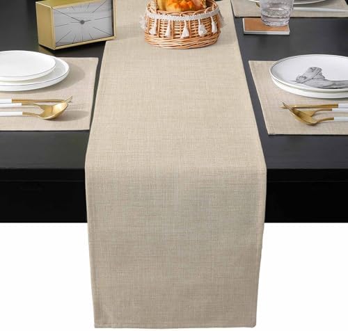 Vintage Cream Table Runner and Placemats for Dining Tables, Burlap