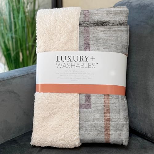 Addison Rugs ASB826 Taupe 50" x 70" Oversized Sherpa Throw Blanket