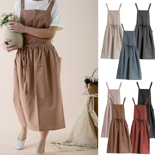 Adjust Cotton Linen Cooking Apron Fabric Coffee Restaurant Canvas Work