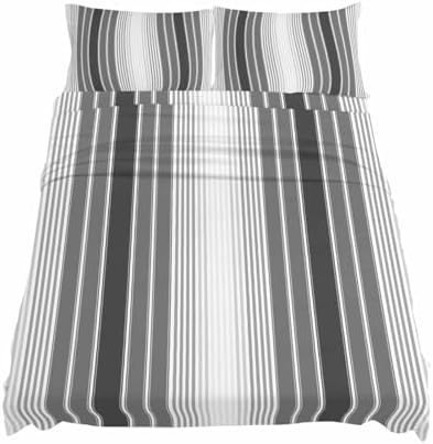 4 Piece King Sheet Set Gray Vertical Stripes Sheets Set for King Size