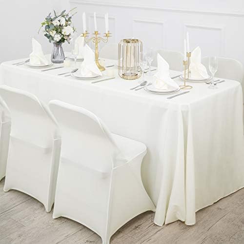 Ascoza 2pack 60x102 Inch Ivory Rectangular Tablecloth 6 Feet Table