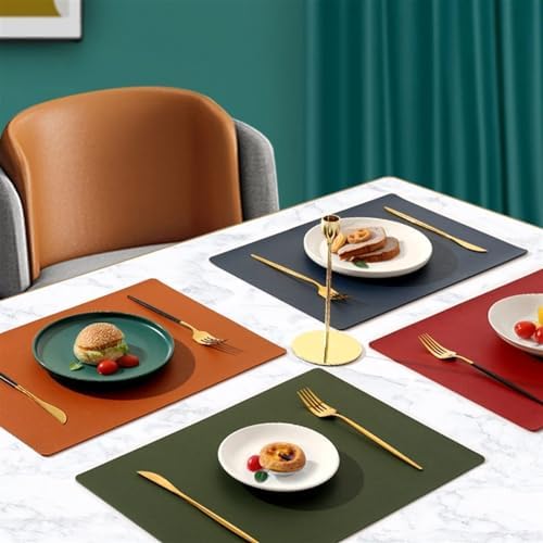Table Mats, Placemats Washable Heat Resistant Faux Leather Multicolor